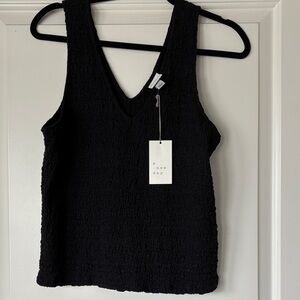 A New Day Black Textured Tank Top